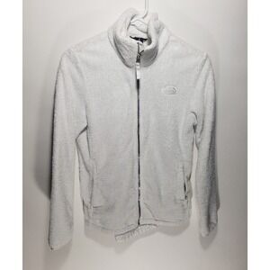 Womens The North Face White Soft Faux Fur Jacket Coat Full Zip Size Small S